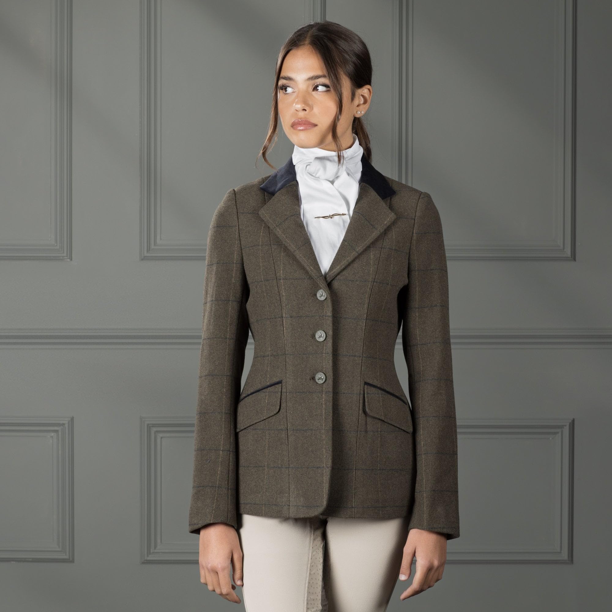 Shires Aubrion Saratoga Competition Tweed Jacket 36 inch Green Check
