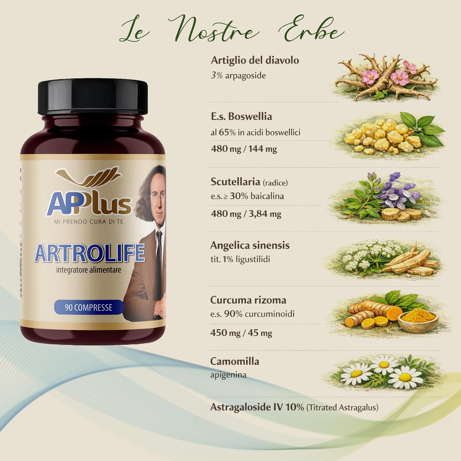 AP PLUS ARTROLIFE Integratore Alimentare per il Benessere Articolare, Supporto alla Mobilità e Stress Ossidativo con Estratti di Astragalus, Boswellia, Curcuma e Artiglio del Diavolo | 90 Compresse
