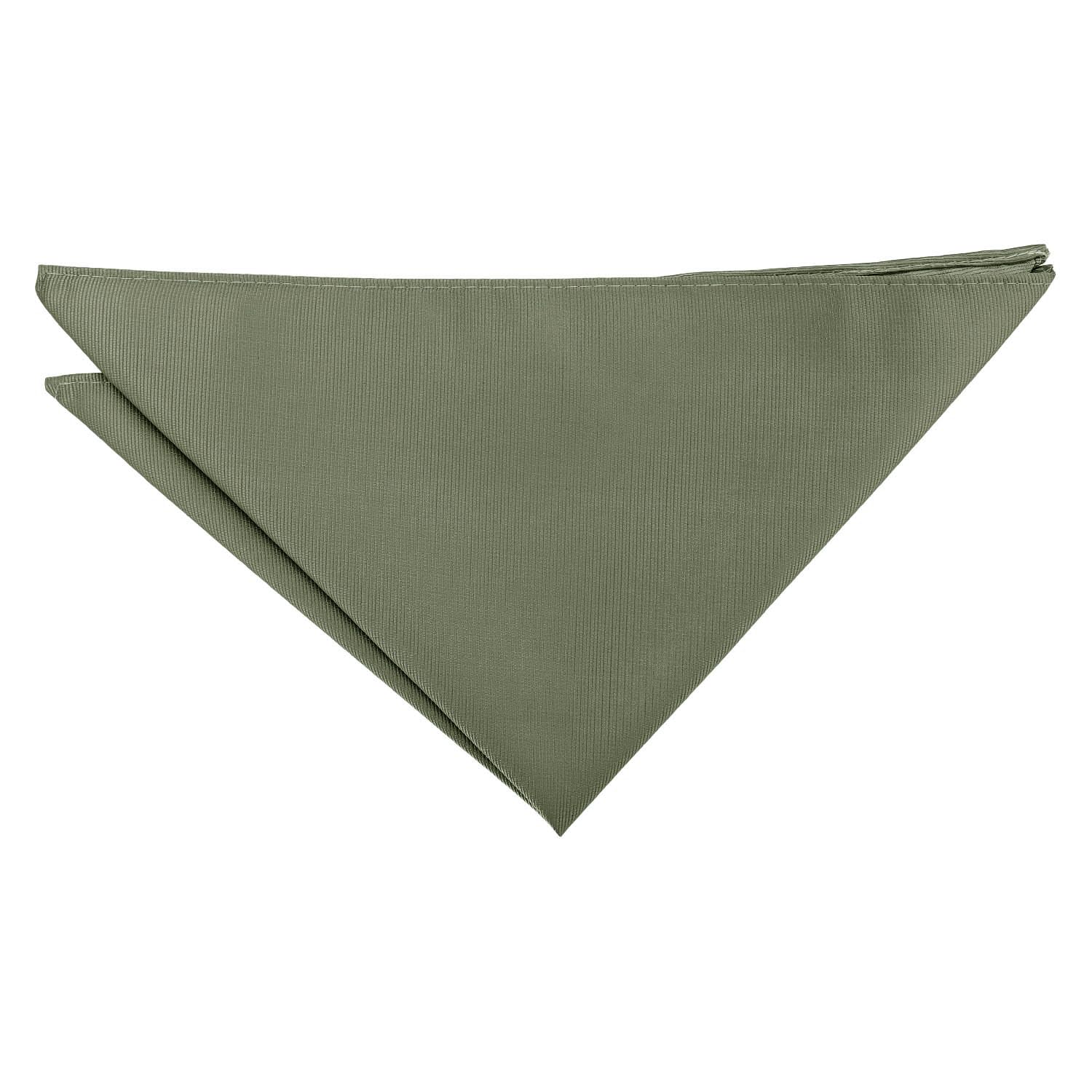 DQT Mens Plain Twill Pocket Square - Wedding, Business & Formal Suit Handkerchief - Sage