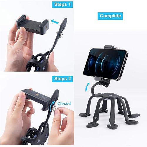 Miniatura 4 de WixGear Trípode de pulpo para teléfono celular, soporte universal para teléfono inteligente, trípode de pulpo, 8 patas para todos los teléfonos