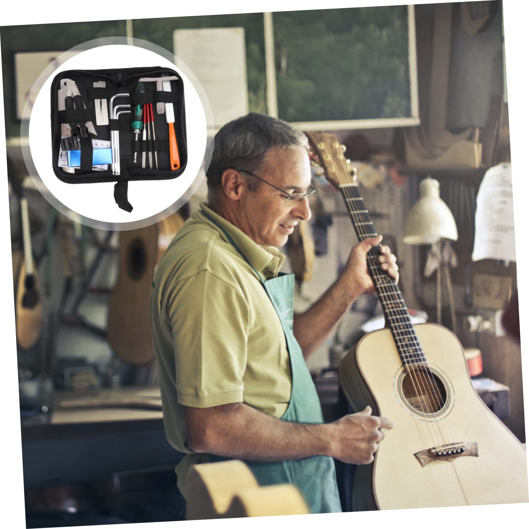 1 set Strumenti per Della Chitarra Kit Completo Riparazione e Pulizia Accessori Leggeri e Resistenti per Musicisti Professionisti e Amatoriali