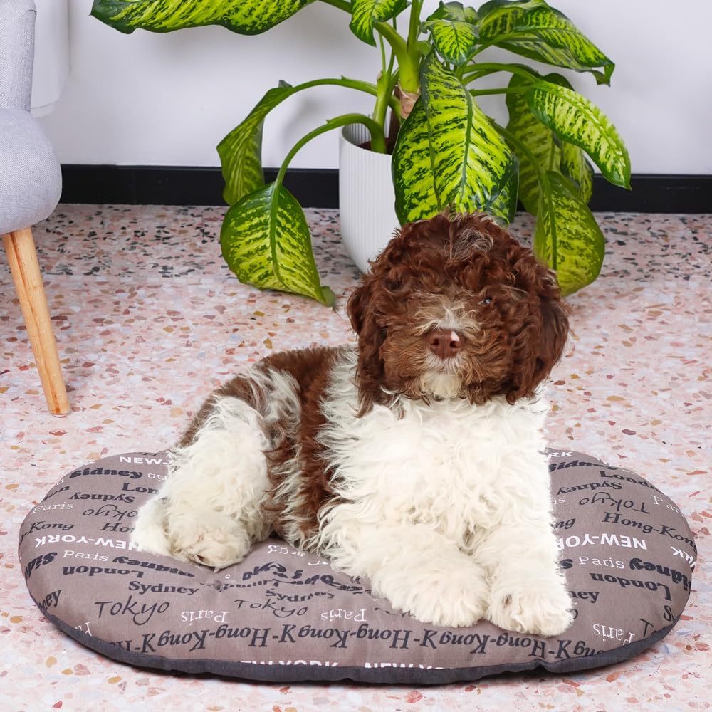 Ferplast Panier Chien Coussin pour Chiens, Lavable, Tapis pour Niches et Voitures, en Coton avec Rembourrage Doux, 78 x 50 CCM. Marron