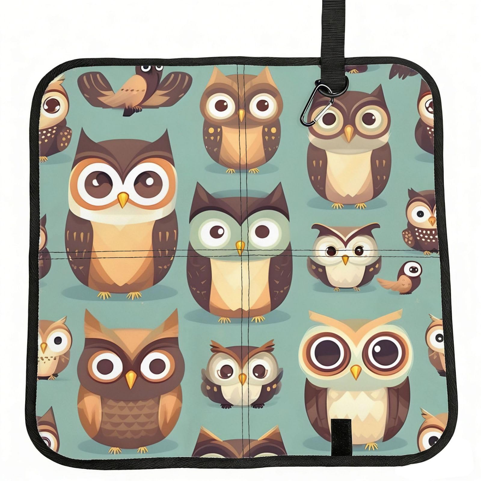 AYYQWE Animal Cartoon Owls Cute Print Foldable Seat Cushion Portable Chair Pad Office Commuting Picnic Camping Outdoor