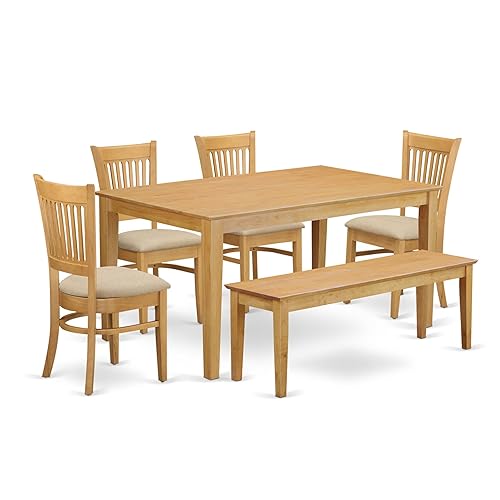 East West Furniture CAVA6-OAK-C 6 Piece Modern Dining Table Set