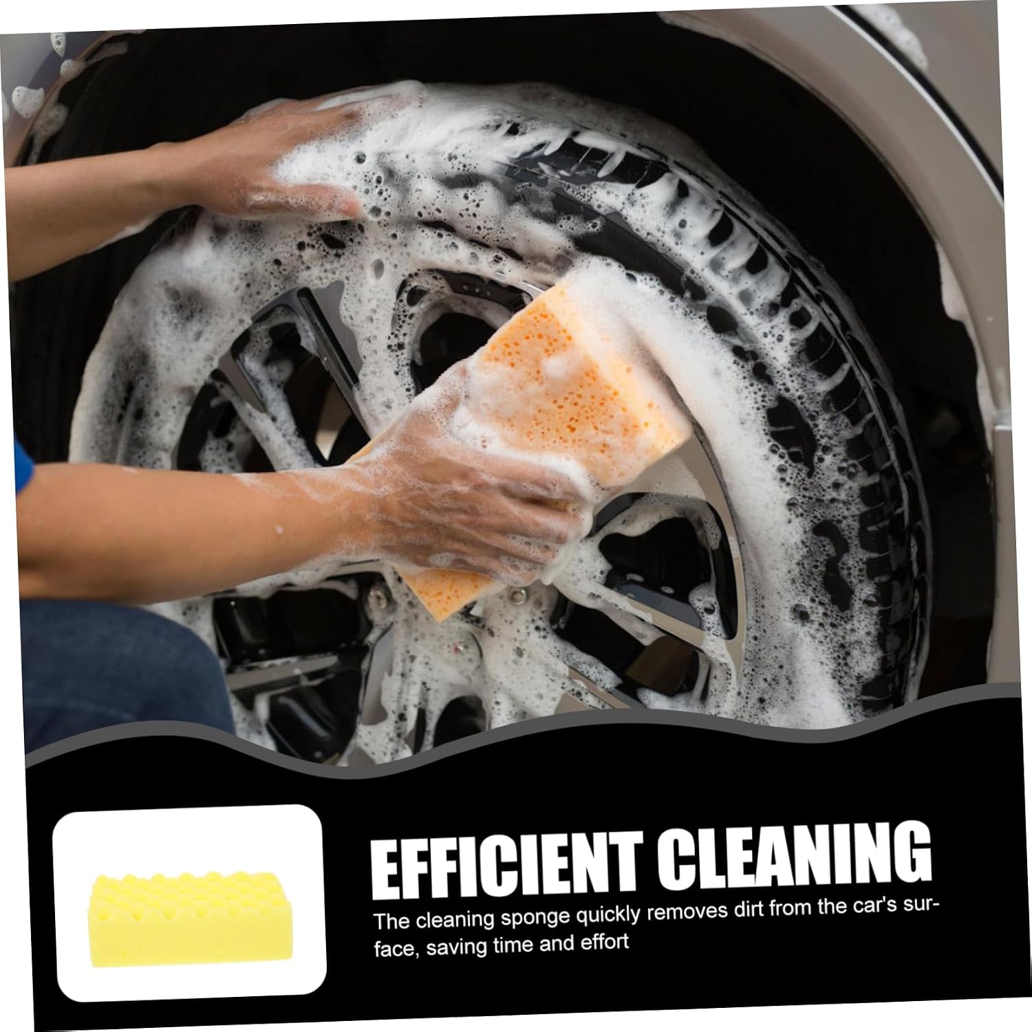 Outanaya Car Cleaning Sponge Durable Auto Scrubber for Efficient Washing and Waxing Gentle Paint Multi Functional Car Care Tool for Hub and Surface Cleaning
