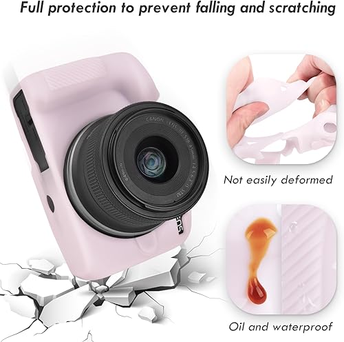 Miniatura 8 de Rieibi EOSR50 EOS R50 Caso, Funda Protectora De Silicona Suave Para Canon EOS R50 EOSR50 Vlogging Cámara, Ligero EOS R50 Funda De Cámara Grip Body