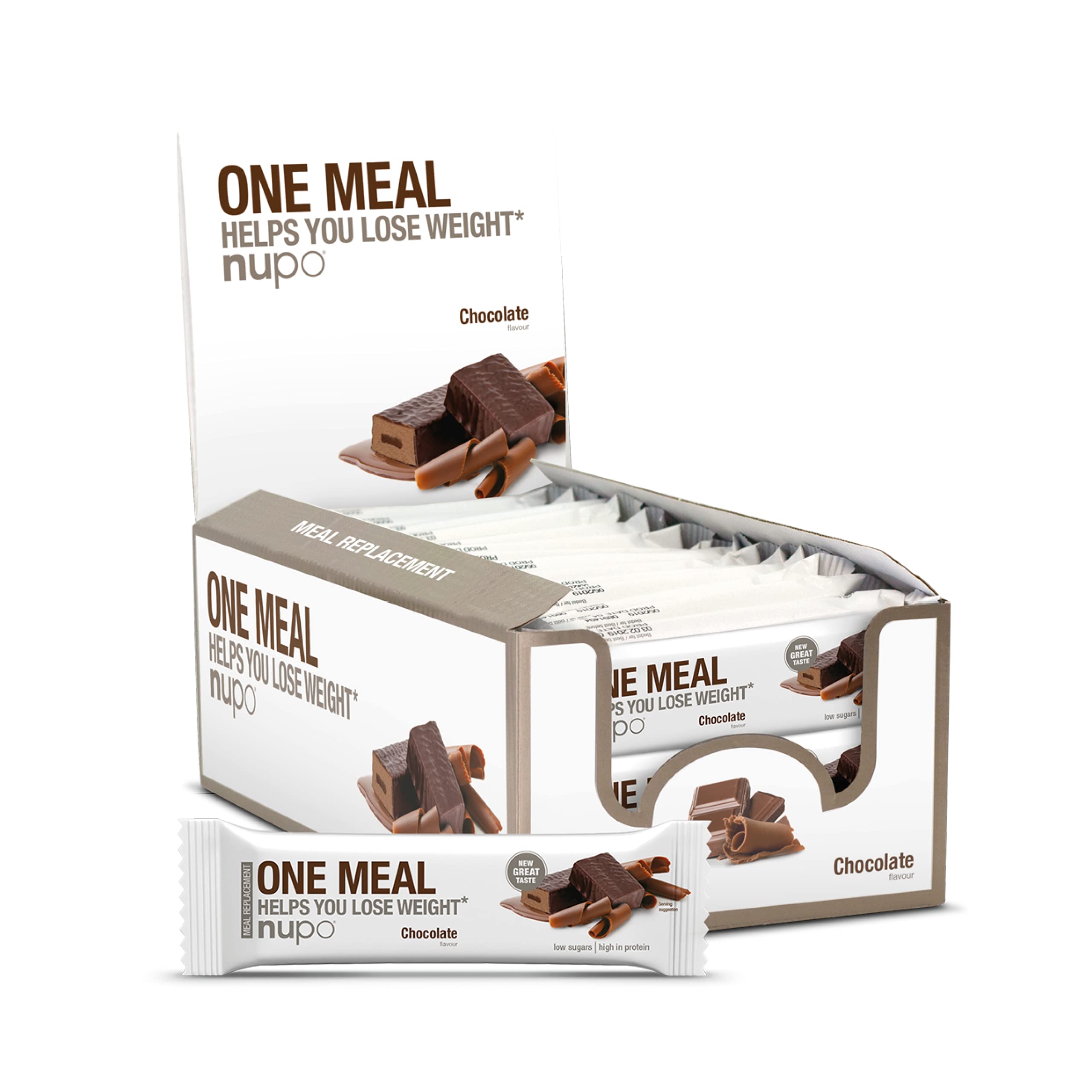 NUPO One Meal Bar – Cioccolato I Gustose barrette sostitutive del pasto per una dieta equilibrata I Ti aiuta a perdere peso I Alto contenuto di proteine I 24 vitamine e minerali I 24 x 60g