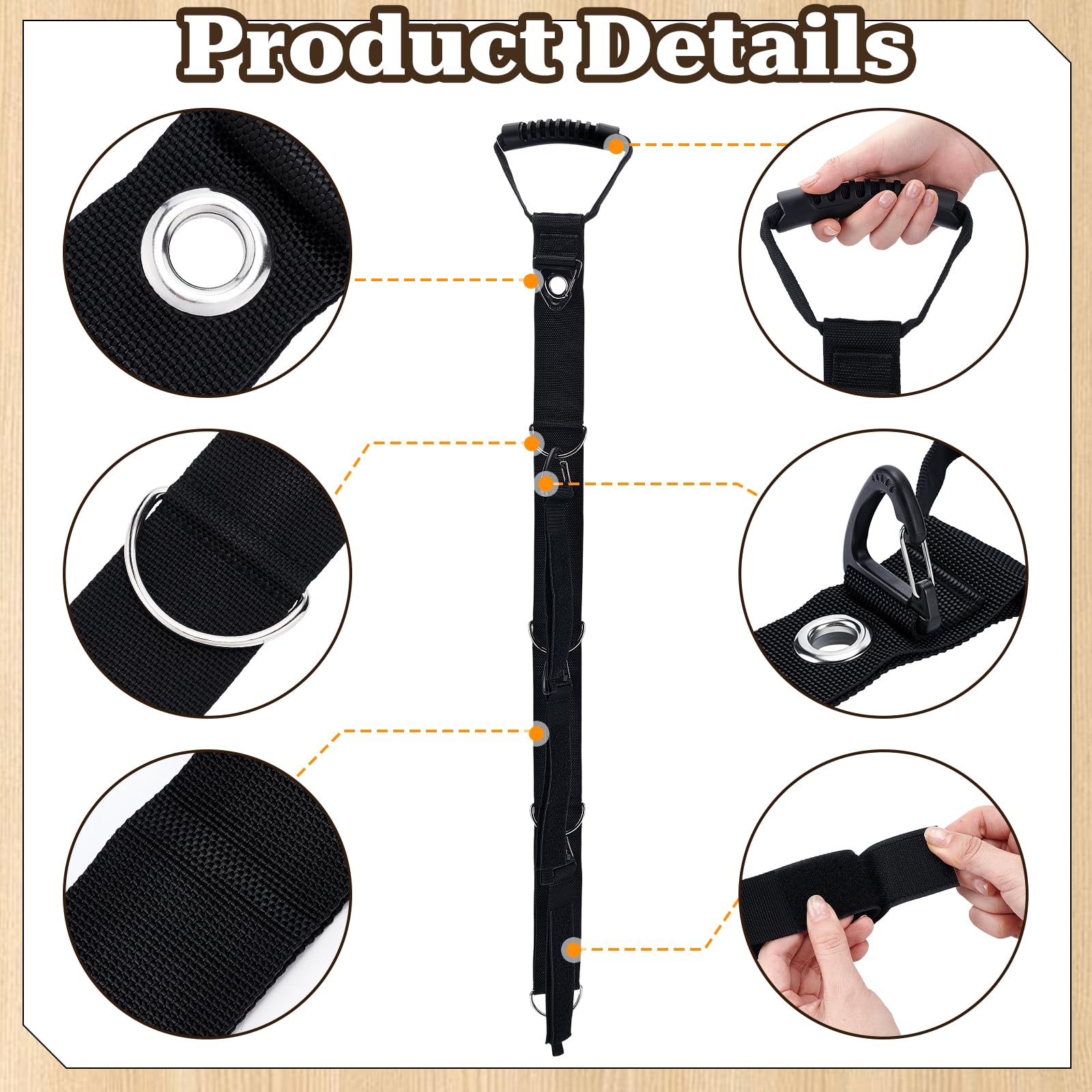 Juego de 4 correas organizadoras de cable de extensión, cable resistente y correa de transporte de manguera con asa, correas de almacenamiento flexibles para cables de espacio vertical