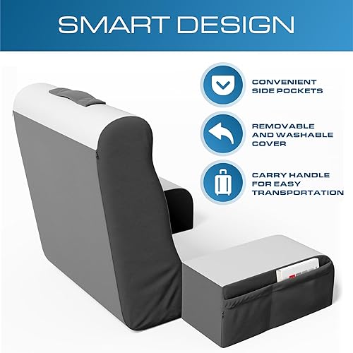 Miniatura 7 de Kolbs - Almohada de lectura de cuña para cama, cojín con brazos para TV, libros, enfermería, espalda, almohada de cama para sentarse cómodamente,