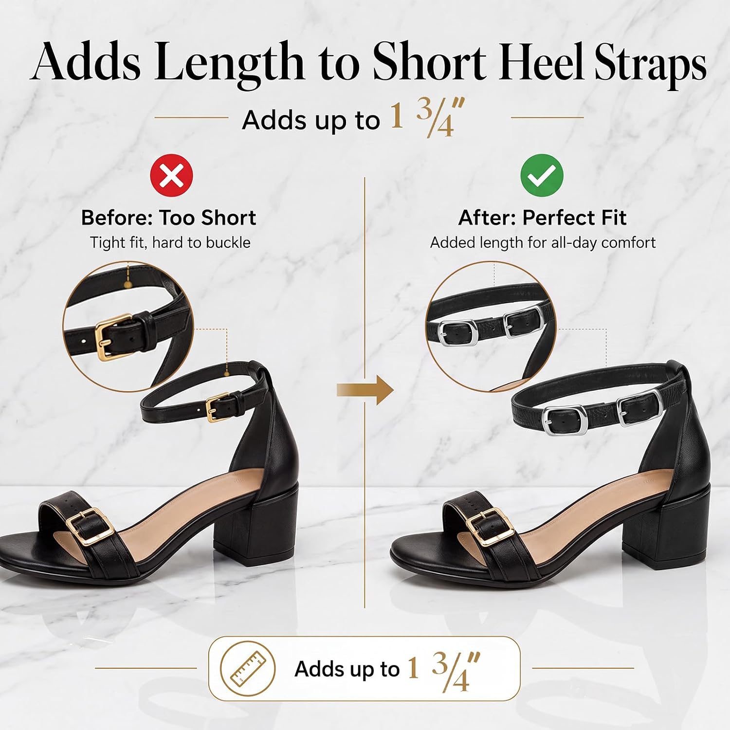 Unittype 5Pairs Ankle Strap Extender for Heels Women Shoe Buckle Extender