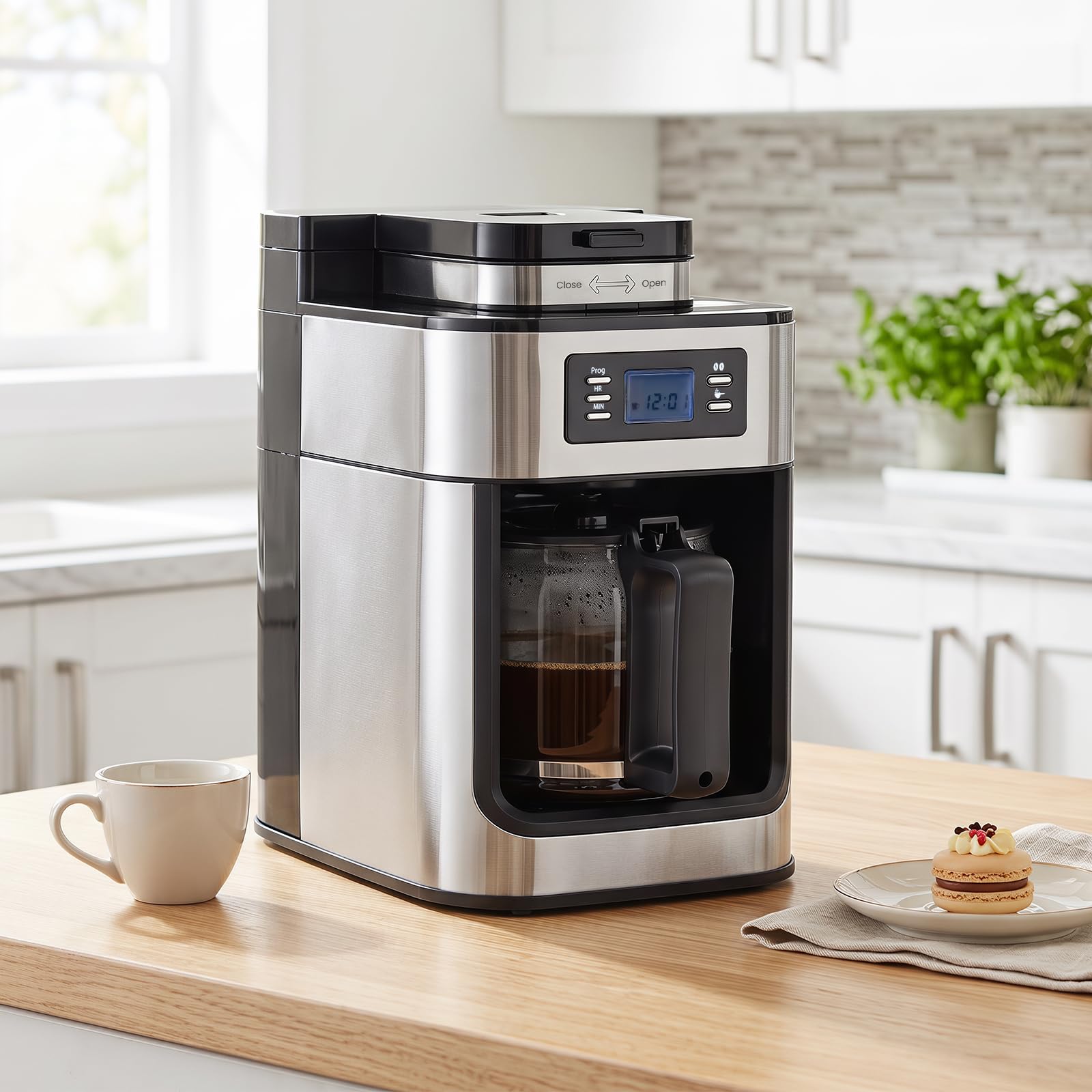 COSTWAY Cafetière Filtre avec Verseuse Isotherme de 1 L, Capacité 8 Tasses