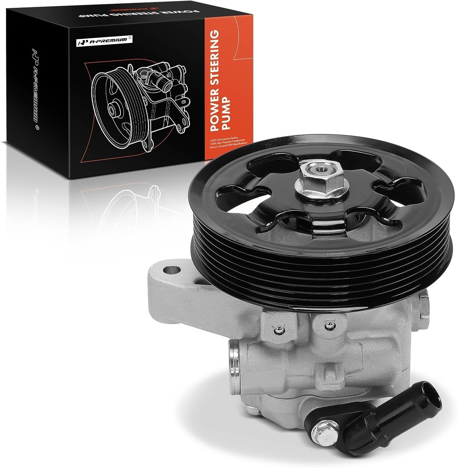 A-Premium Power Steering Pump, with Pulley, Compatible with Honda CR-V 2002 2005-2011, Accord 2006-2007, Element 2006-2011 & Acura RDX 2007-2012, TSX 2006-2008, RSX 2002-2006, 2.0L 2.3L 2.4L