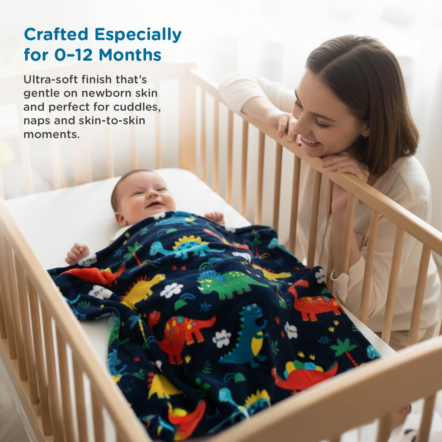 Mee Mee Dinosaur Baby Blanket - Soft & Warm -3