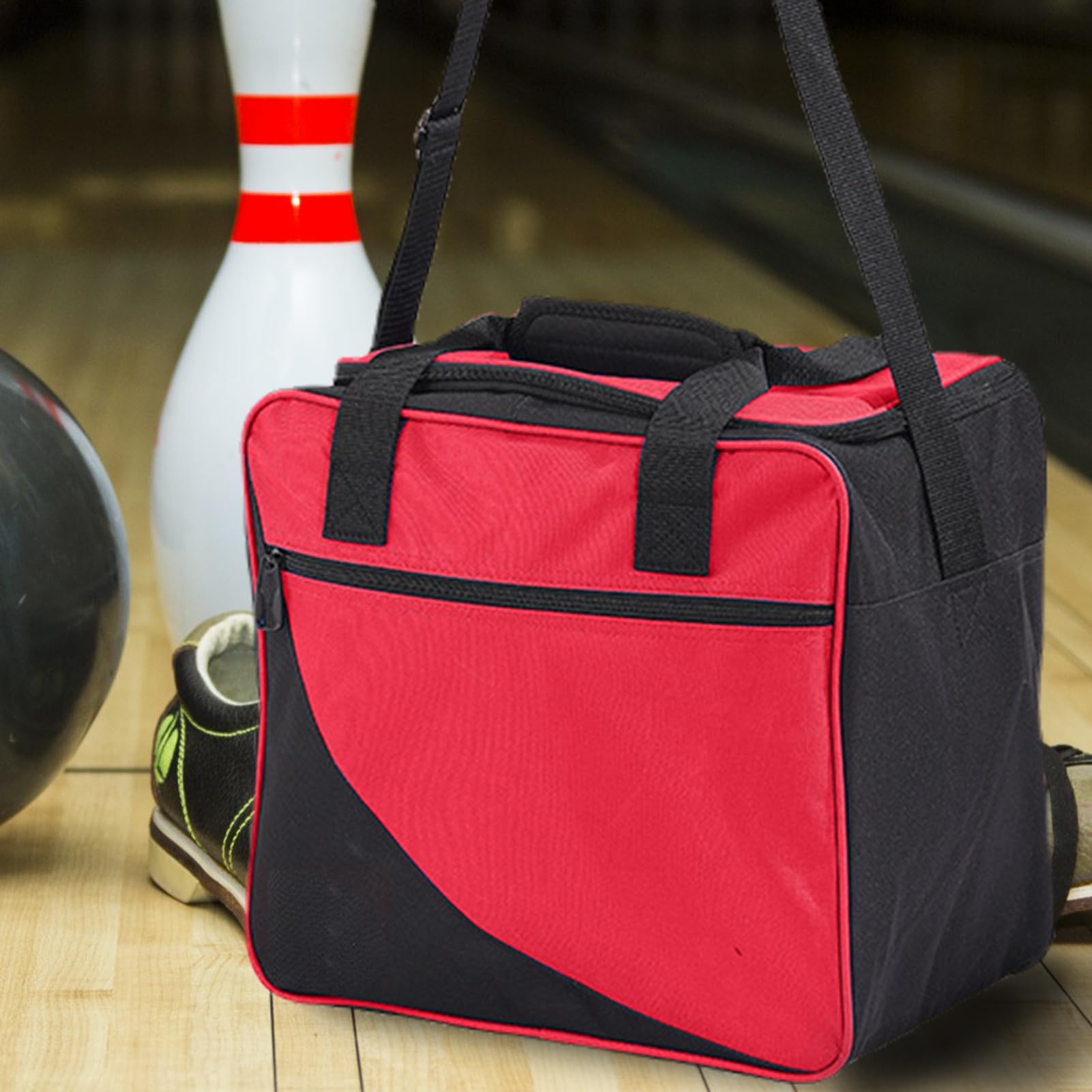 Genérico Sacs pour boules de bowling en tissu Oxford avec bandoulière pour ranger tout votre matériel de bowling, y compris 1 boule 10 chaussures (jusqu'à la taille 15 hommes) et serviettes