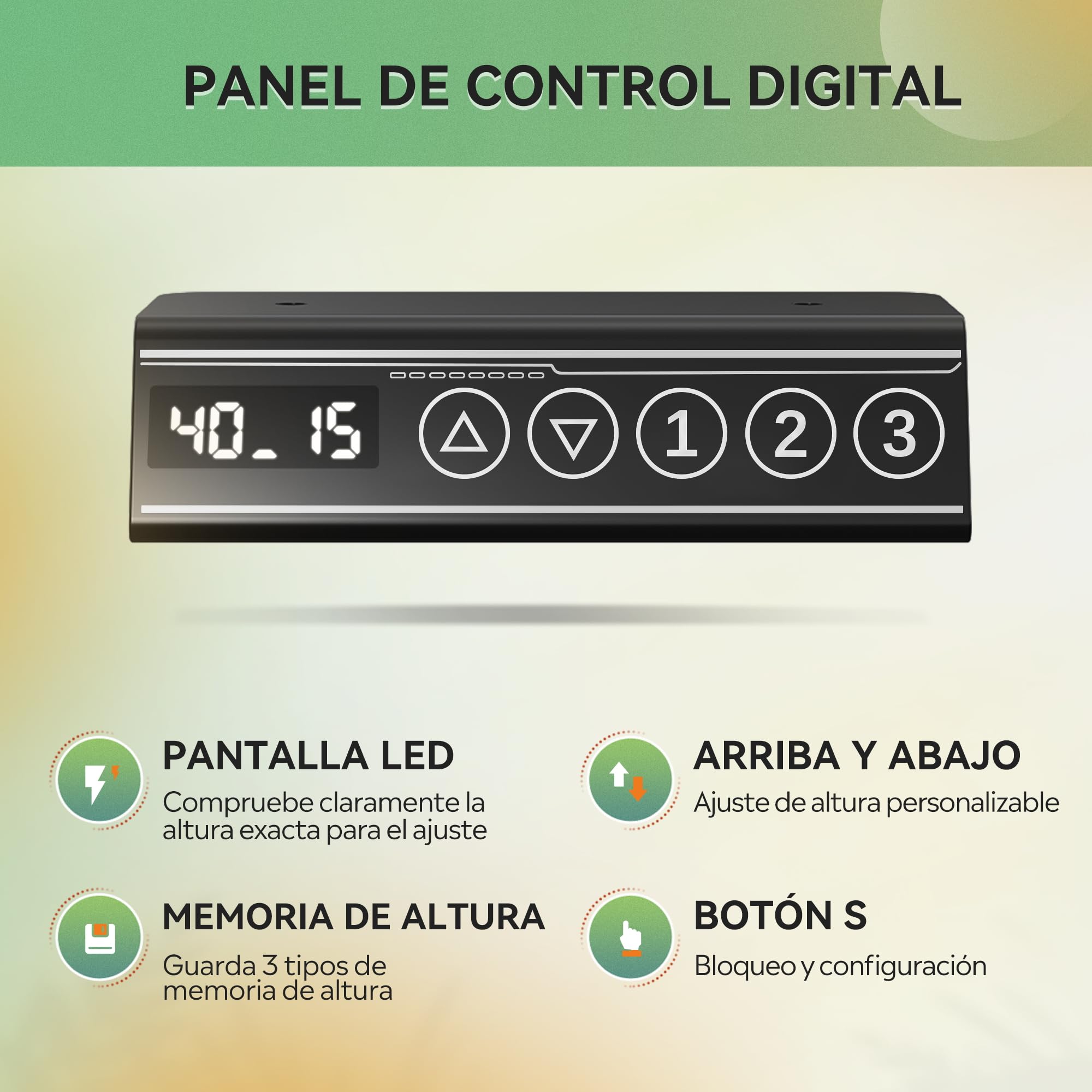 DEVAISE Escritorio Elevable Eléctrico 140x70cm, con 3 Memorias y Pantalla Digital, Mesa Ajustable Monobloque para Oficina en Casa, Blanco