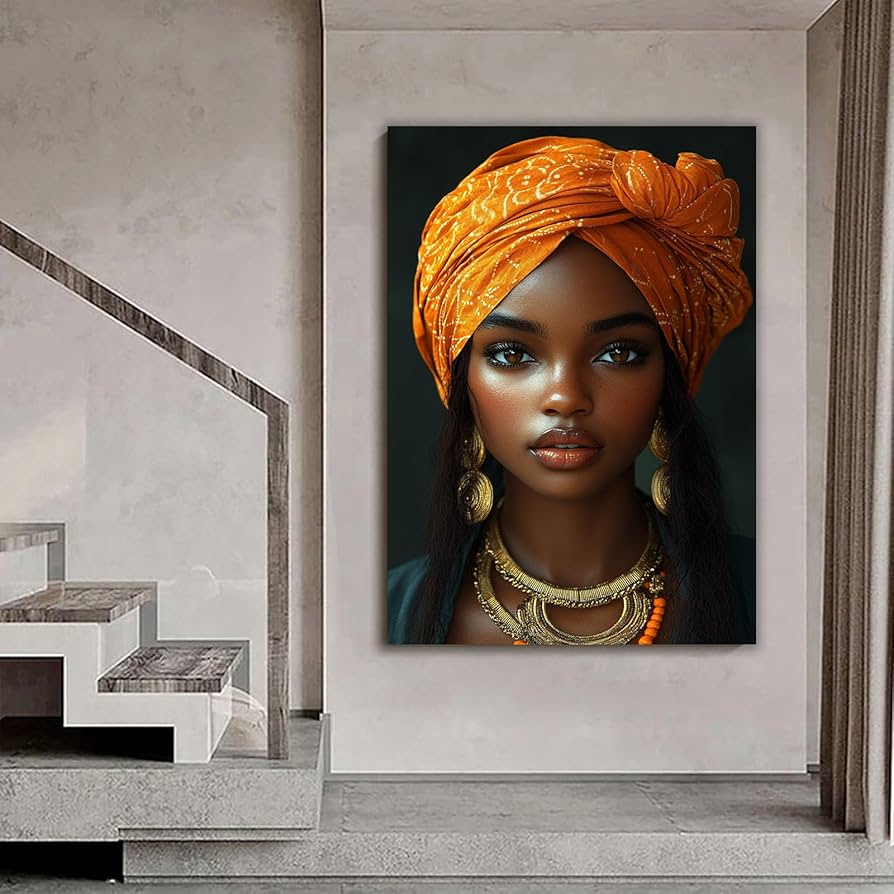 Amazon.co.jp: YITOEO(イトエオ) 女性 黒人 アフリカ キャンバス, 抽象