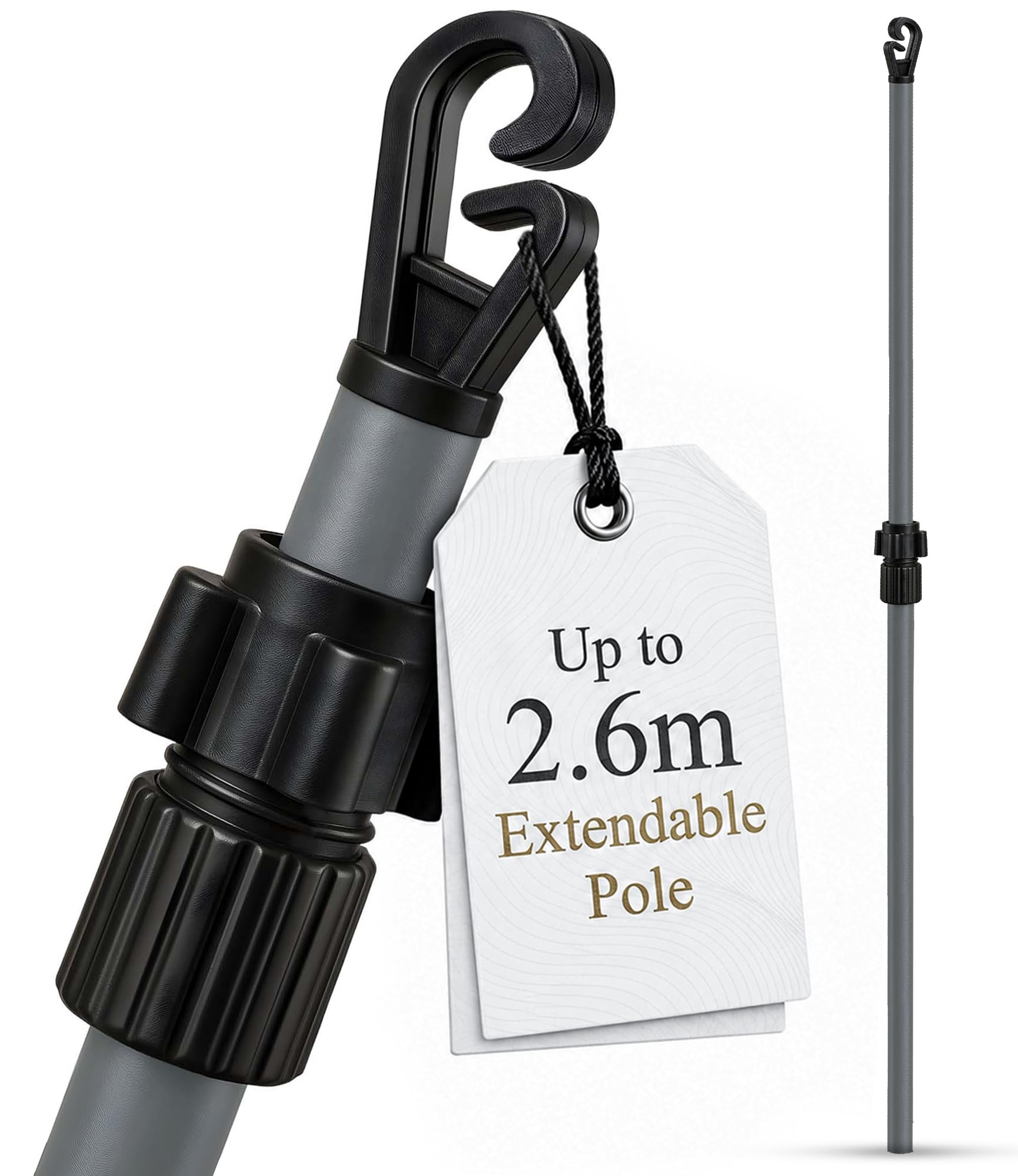 1 x 2.6M Telescopic Washing Line Pole Heavy Duty Washing Line Prop — image 1