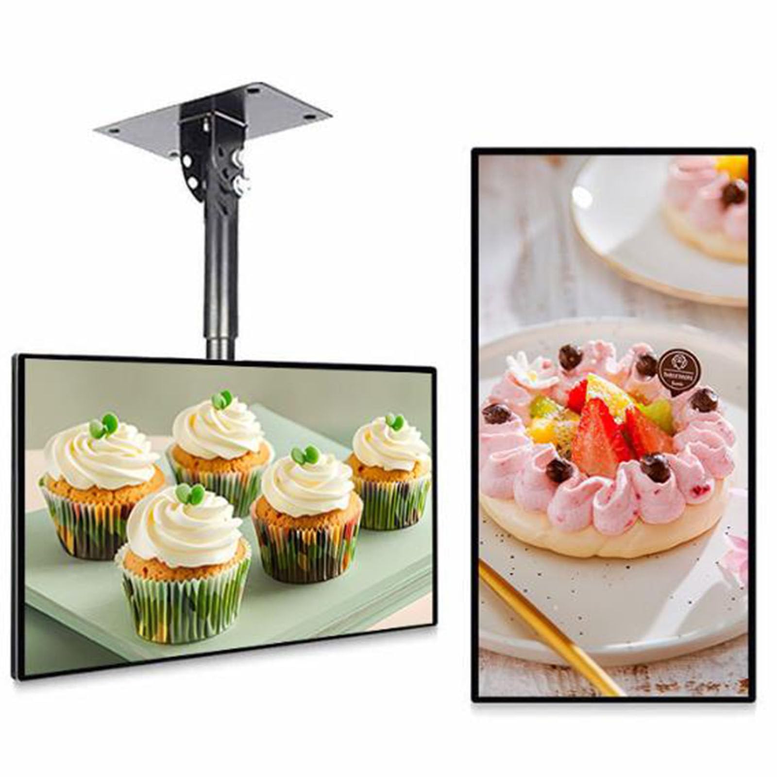 ZHPPED Commercial Digital Signage Display Advertising Media Player, Portrait and Landscape, Digital Signage Player, Smart Split Screen, for Restaurants, Cafes, Salons & Shops 23.6inch