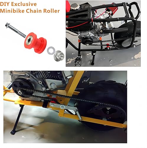 Miniatura 5 de KOSIDA Guía de rueda tensor de polea de rodillo de cadena roja de 8 y 0.394 in para motocicleta Mini Bike ATV 125cc 140cc 160cc XR125 SSRC RF50