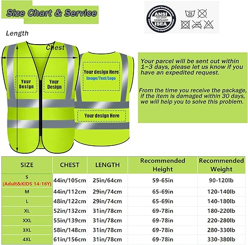 Miniatura 6 de BeautyWill Chaleco de seguridad personalizado Logo Clase 2 Chaleco reflectante de alta visibilidad con bolsillos Ropa de trabajo de construcción