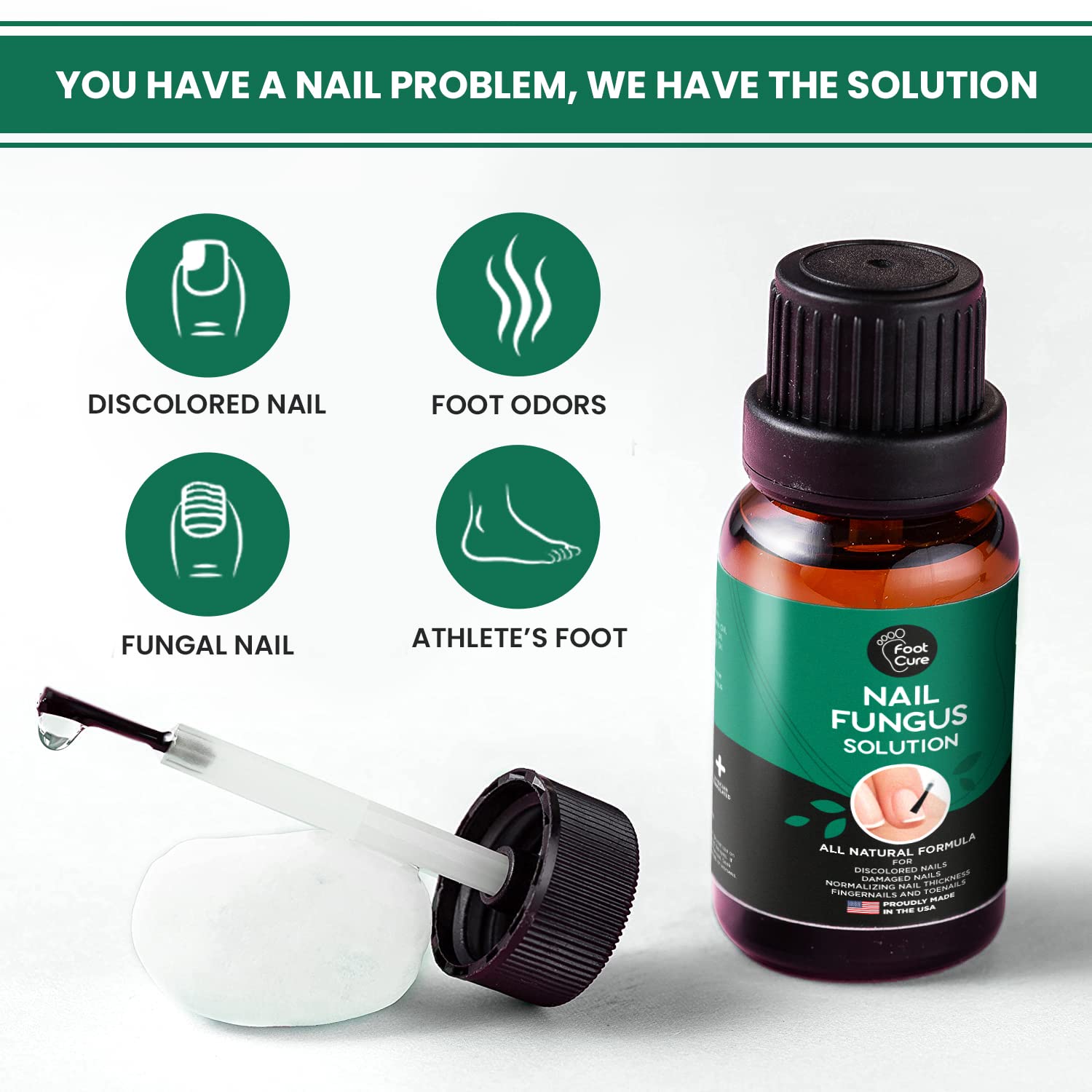 Toenail Renewal Solution Extra Strength Care for Toe Nail & Fingernails - Nail Repair Solution for Thick, broken, Discolored Nails - Renews Damaged Cracked Ingrown Toenail - Tea Tree Oil for Healthier and Extra Strength Nails - Made In USA 0.50 Fl Oz