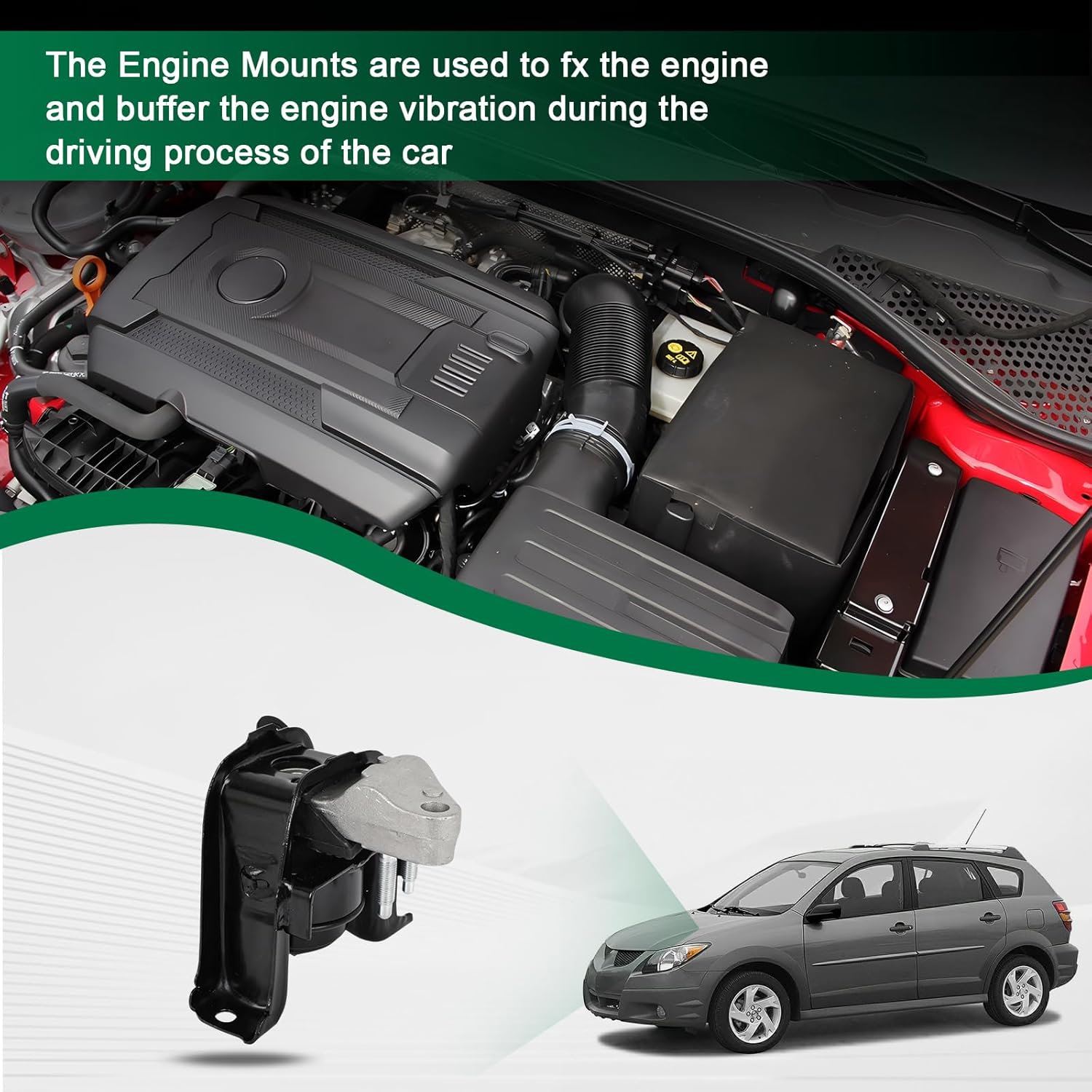 SCITOO Engine Motor Mount For Pontiac Vibe 2003-2008 For Toyota Corolla 2003-2008 For Toyota Matrix 2003-2008 Replace OE A4221