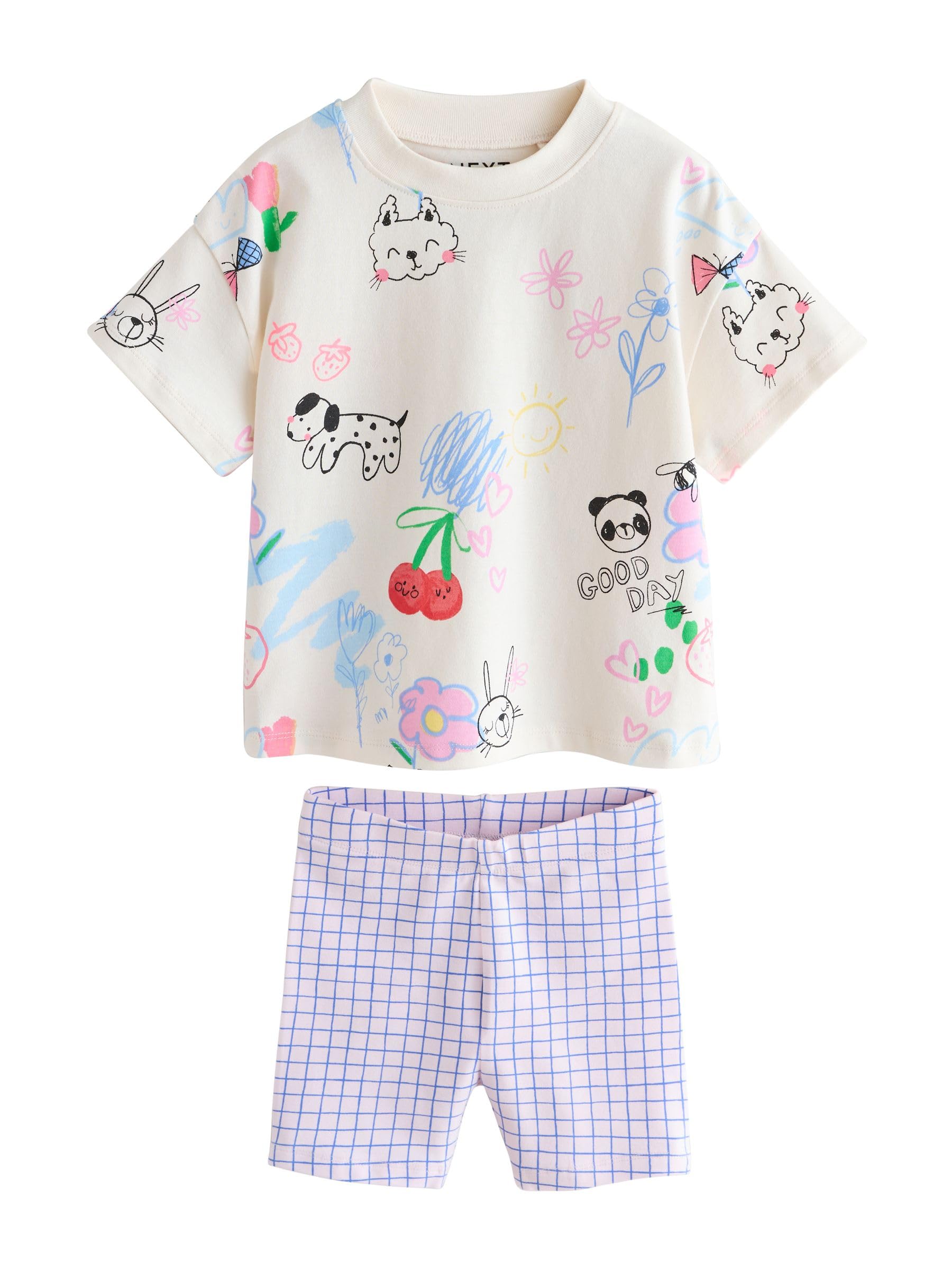 NEXT Mädchen Oberteil und Radlershorts, 2-teiliges Set