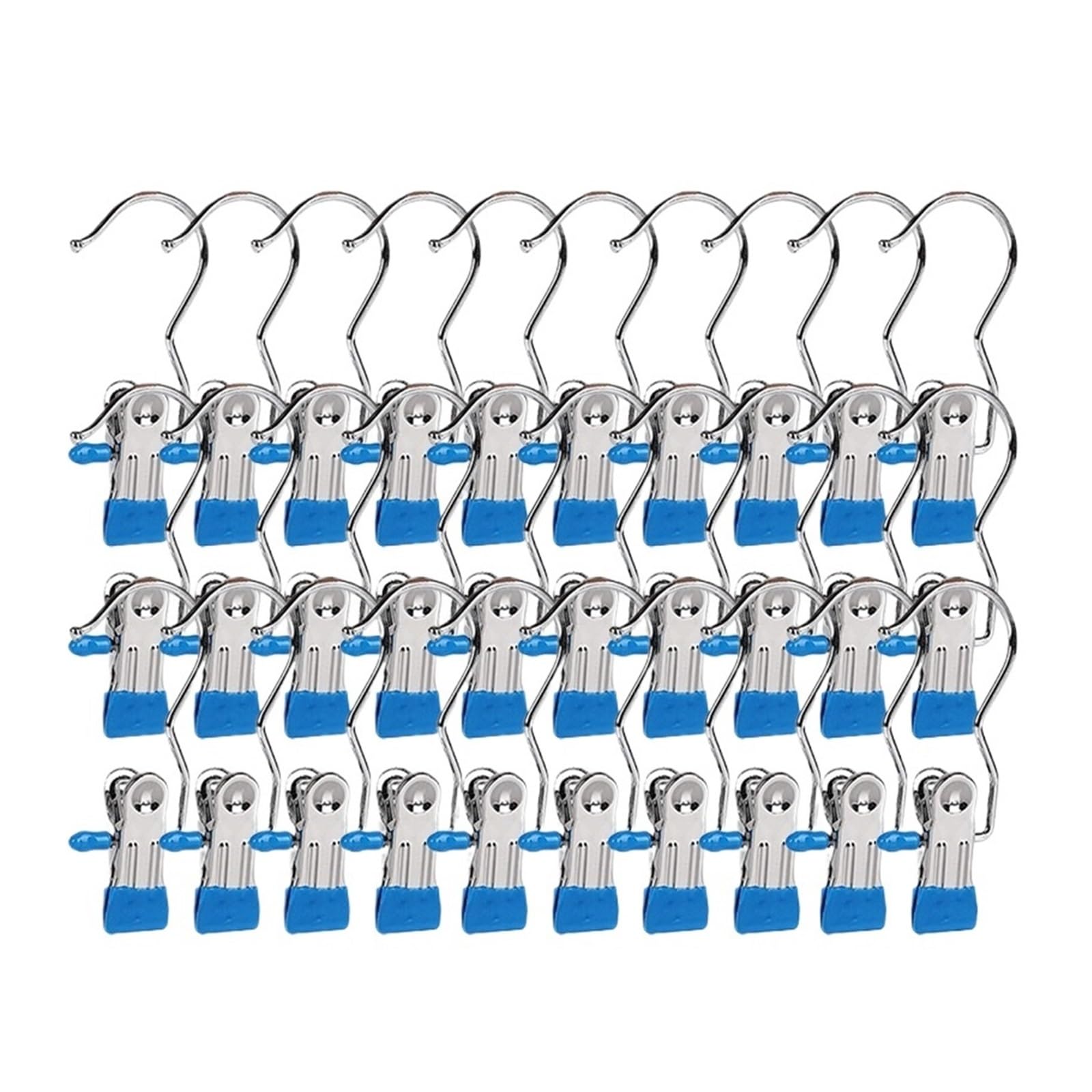 5–30 Stück Wäscheklammern mit Haken, for Aufhängen von Hosenbügeln(30pcs-Blue)