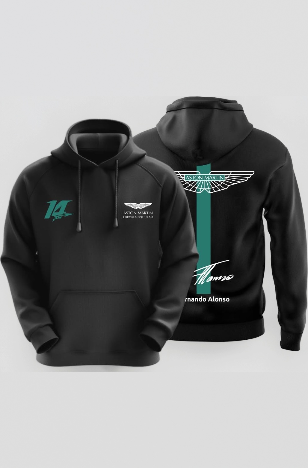 AM 14 Motorsport Hoodie for Car Enthusiast for Men & Women Black Hoodie 100% Cotton Car Printed Hoodies.