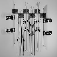Vista 2 de Gravity Grabber Ultimate Ski & Snowboard - Estante de almacenamiento de pared para esquí y snowboard, se adapta a cualquier esquí o snowboard