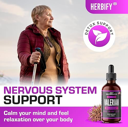 Miniatura 7 de HERBIFY Bundle - Gotas K2 y D3 y tintura de raíz de valeriana - Fuerza ósea y apoyo del sistema nervioso