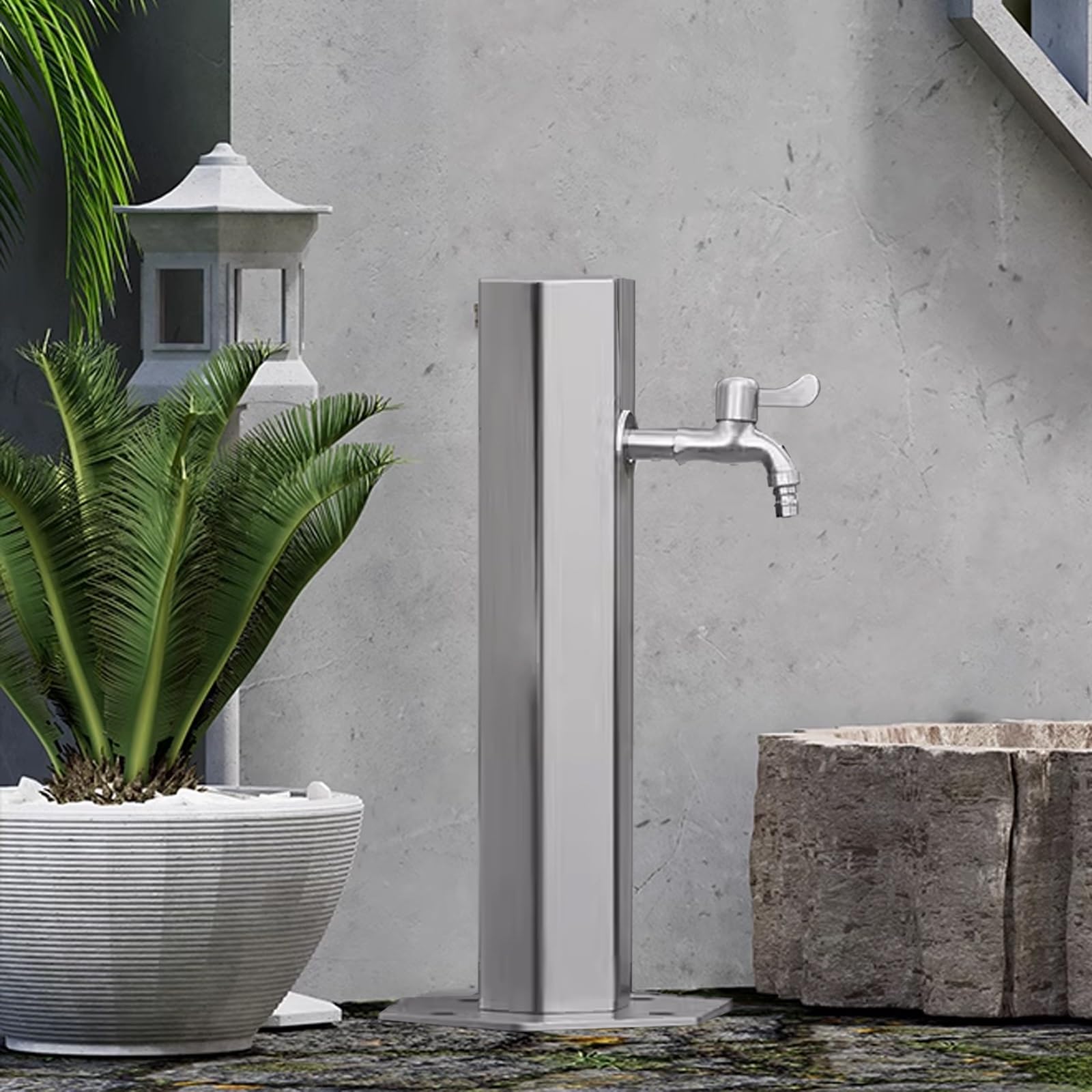 BHGFYXBS Stainless Steel Water Column Garden Water Tap, Freestanding Faucet Antifreeze Faucet, Outdoor Courtyard, Wide Range