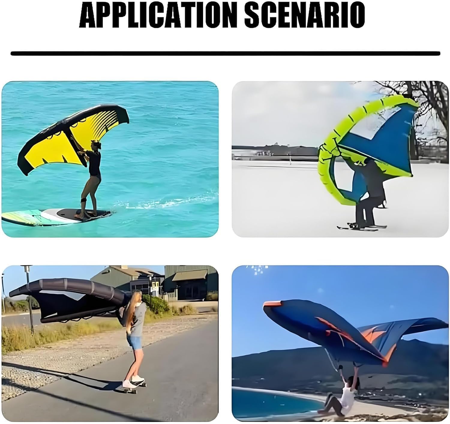 Aufblasbarer Tragflügelflügel für Kitesurfen Tragbares Surfbrett-Segel für Wassersport, Windsurfen und Surf-Abenteuer