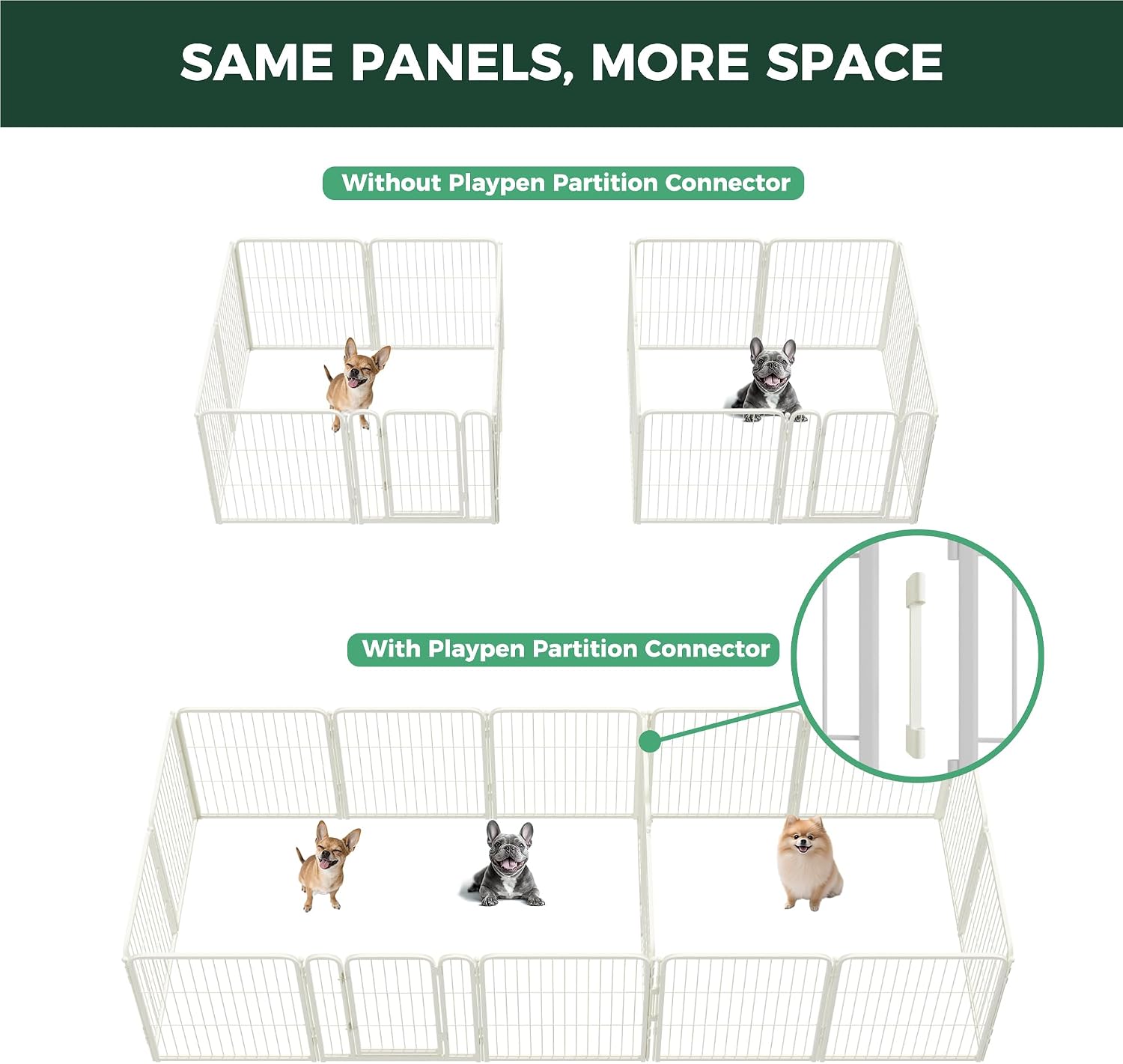 FXW Divider Connectors, Dog Playpen Accessories, 2 Pack, White image 3