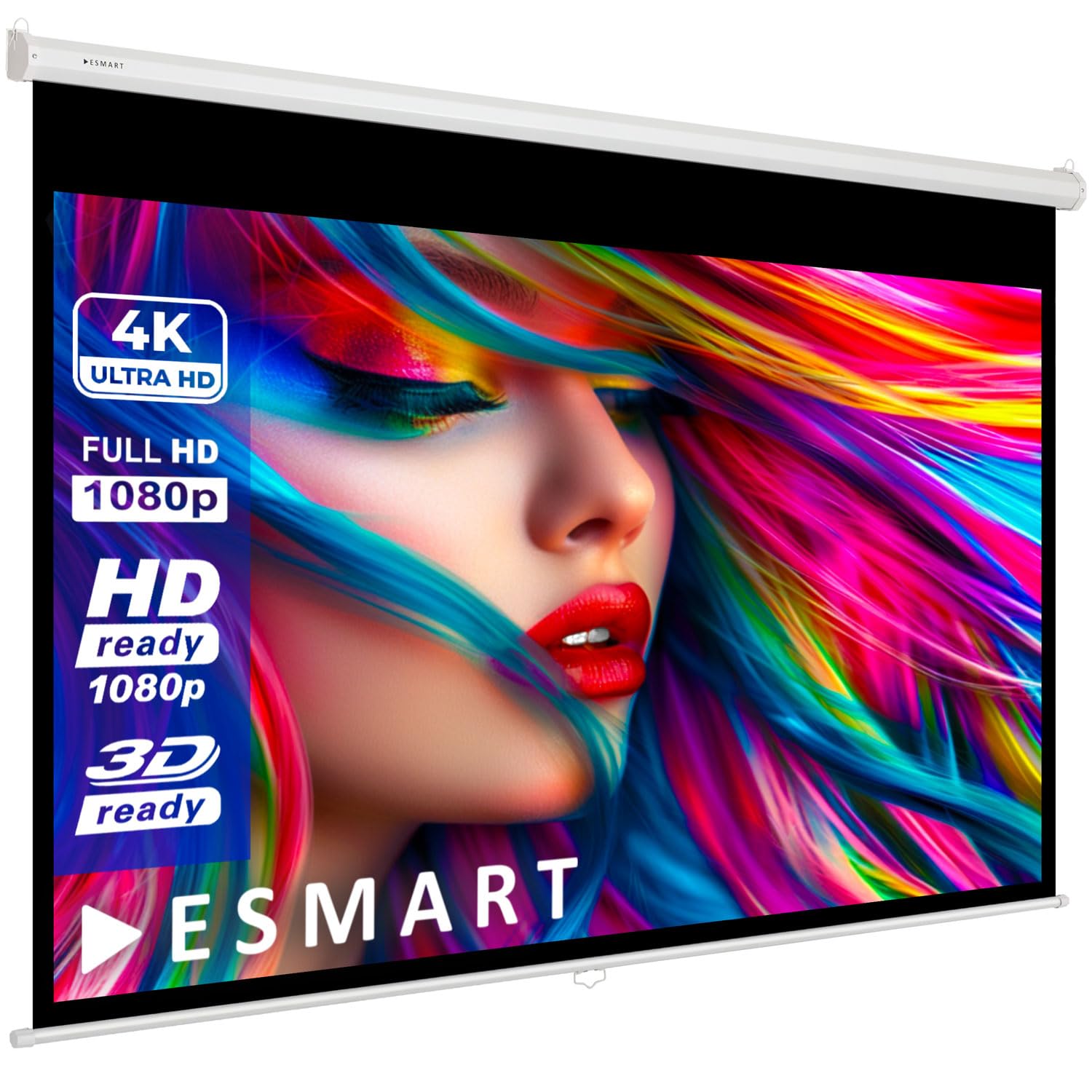ESMART Economia EXR Schermo di rollo manuale 217 cm Immagine 200 x 113 cm (90") | Formato 16:9 | Schermo per proiezione proiettore home cinema Schermo per tende a rullo LCD LED