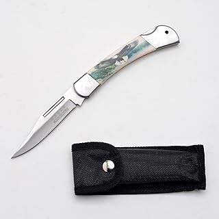 Snake Eye Tactical Lock Back Beautifully Designed Handle Collector Folding Pocket Knife (Eagle) - Snake Eye Tactical