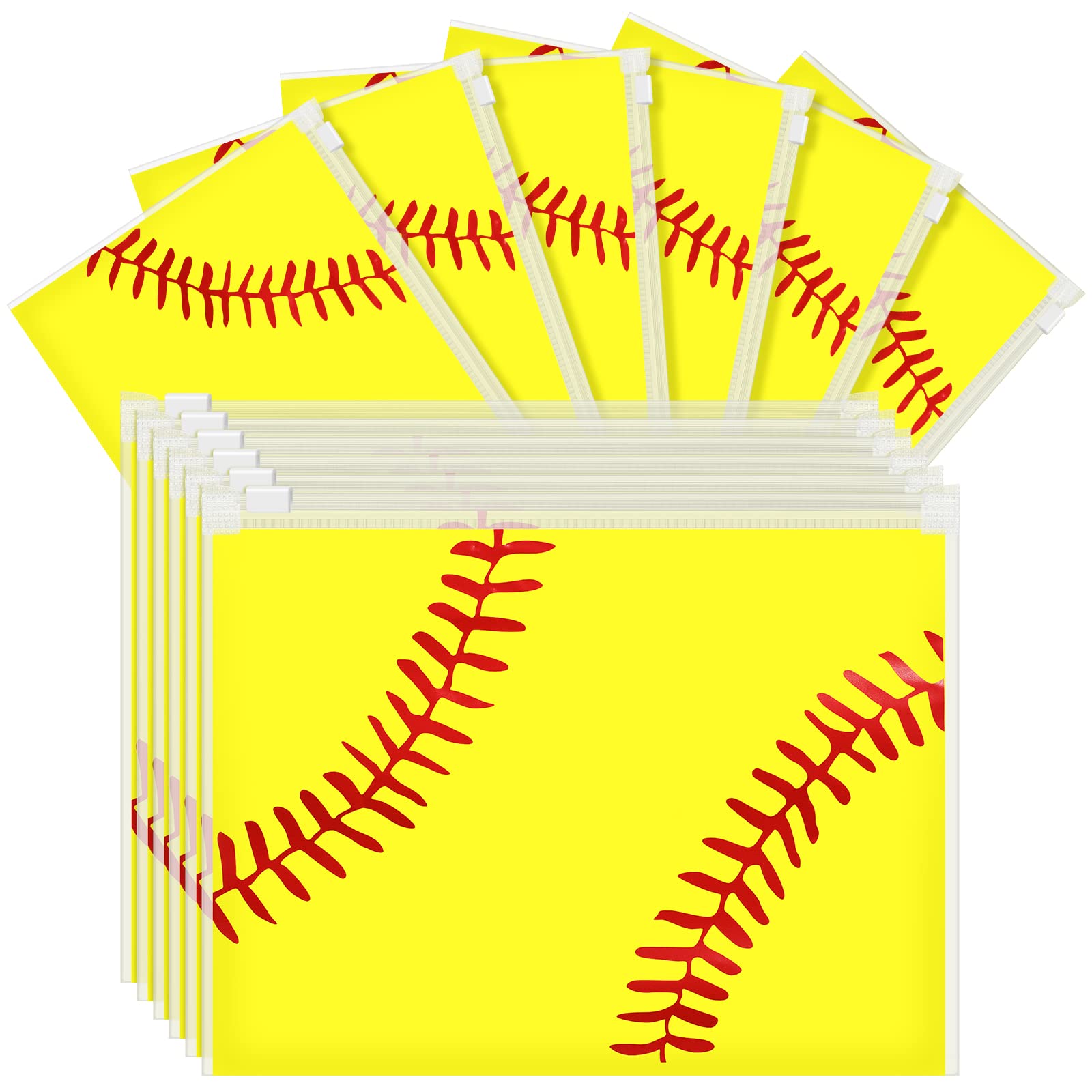 Gersoniel 50 Pieces Makeup Bag Bulk Waterproof Cosmetic Bags Eva Pencil Case Pouch Travel Toiletry Bag with Zippers for Women Players Teams(Yellow,