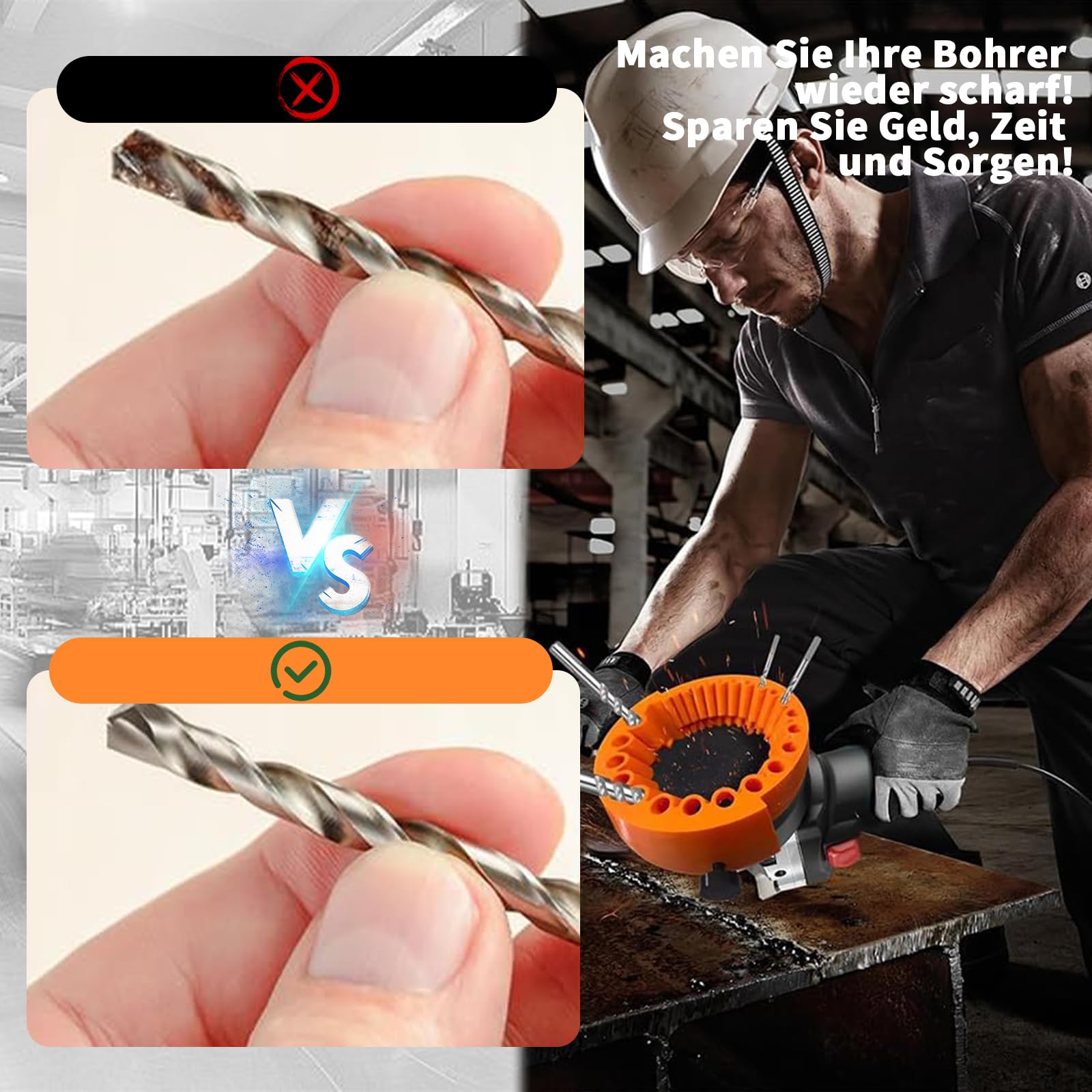 Produktbild von POWERMAT Bohrerschärfer PM-ODW-150 – Schärfgerät Für Bohrer 3-13 Mm, Mit Schild