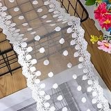 WANYI Cinta de Encaje Blanco 13.3cm de Ancho Vintage Encajes y Puntillas Bordado Puntillas de Encaje por Metros Cinta Decorativa para Costura Ropa Bodas Paquetes de Regalo
