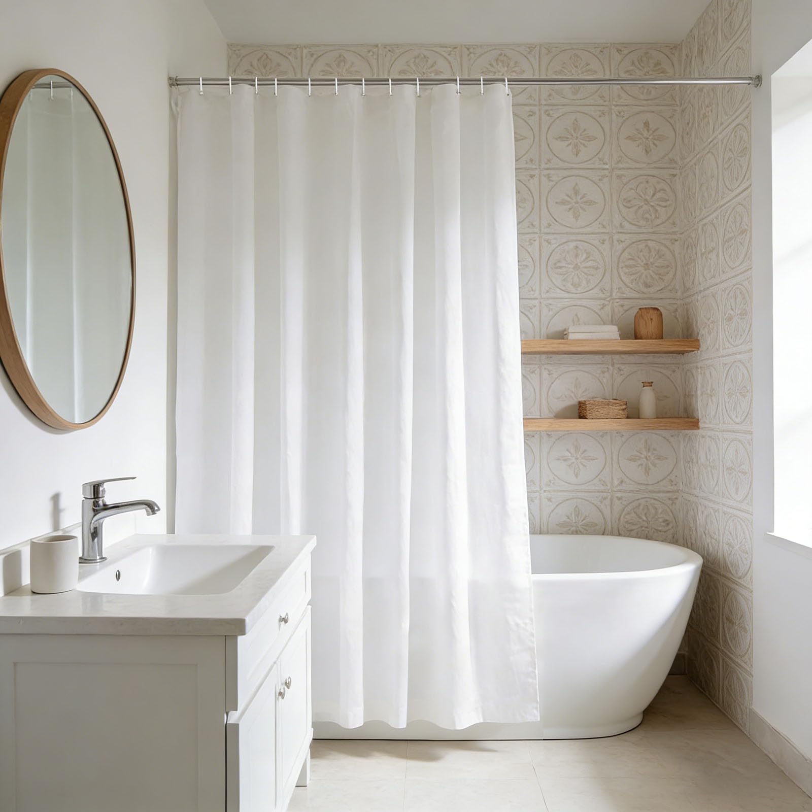 Rideau baignoire lavable et imperméable 60x130 cm pour salle de bain