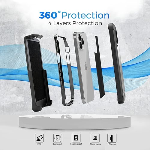 Miniatura 6 de MOTIVE Funda diseñada para iPhone 13 Pro con clip para cinturón, funda protectora, resistente y protección de grado militar de cuatro capas para