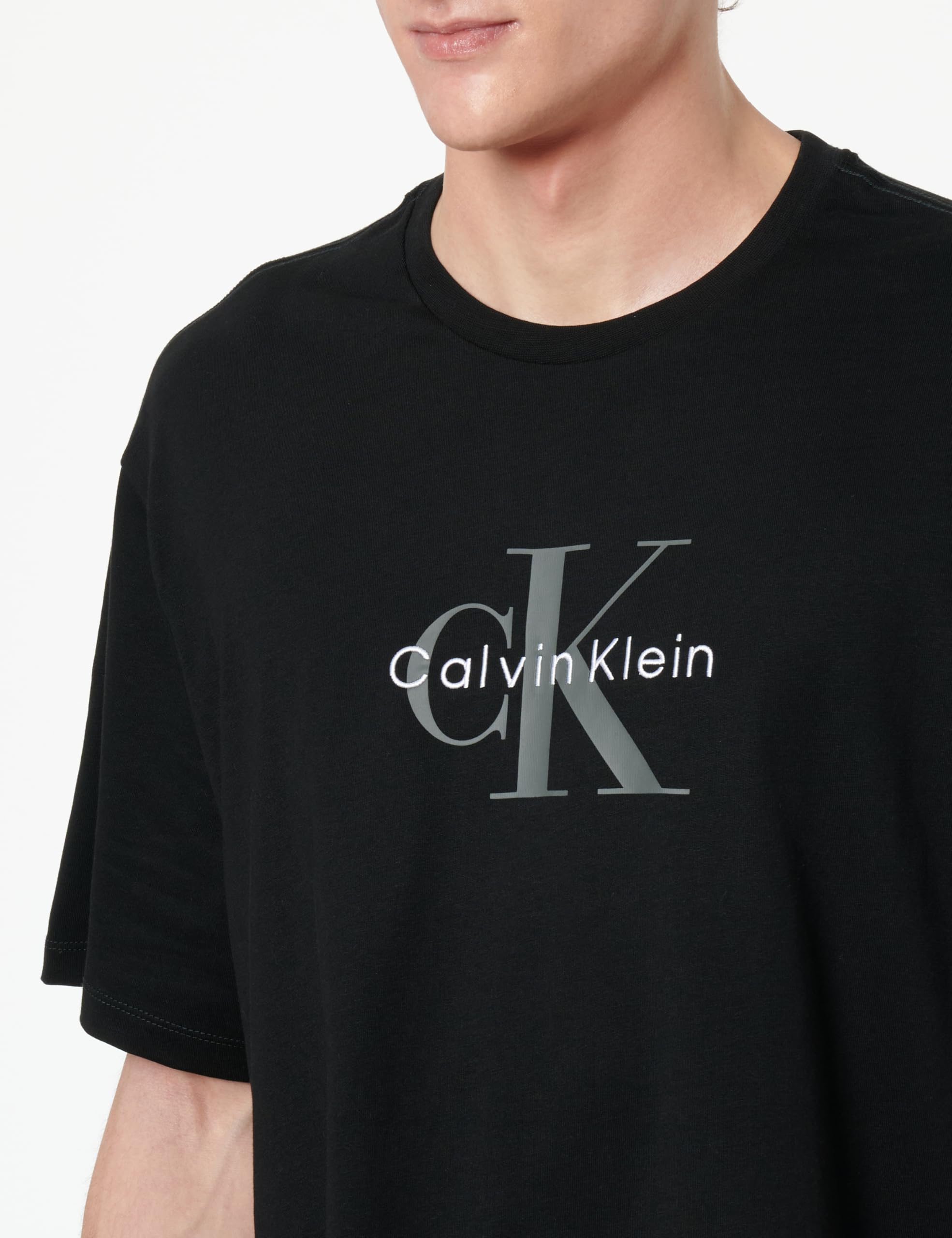 Image secondaire de T-Shirt Calvin Klein Monologo en Coton Noir pour Homme - Taille XXL