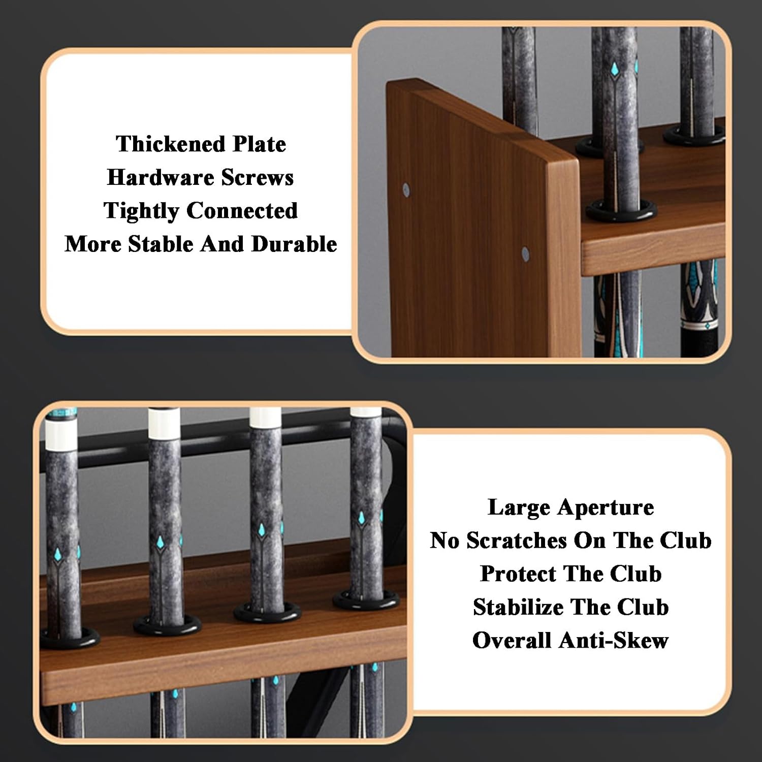 Pool Cue Rack,Freestanding Billiards Stick Holder,Holds 12 Pool Cues,for Bars Clubs and Billiard Players Easy Install