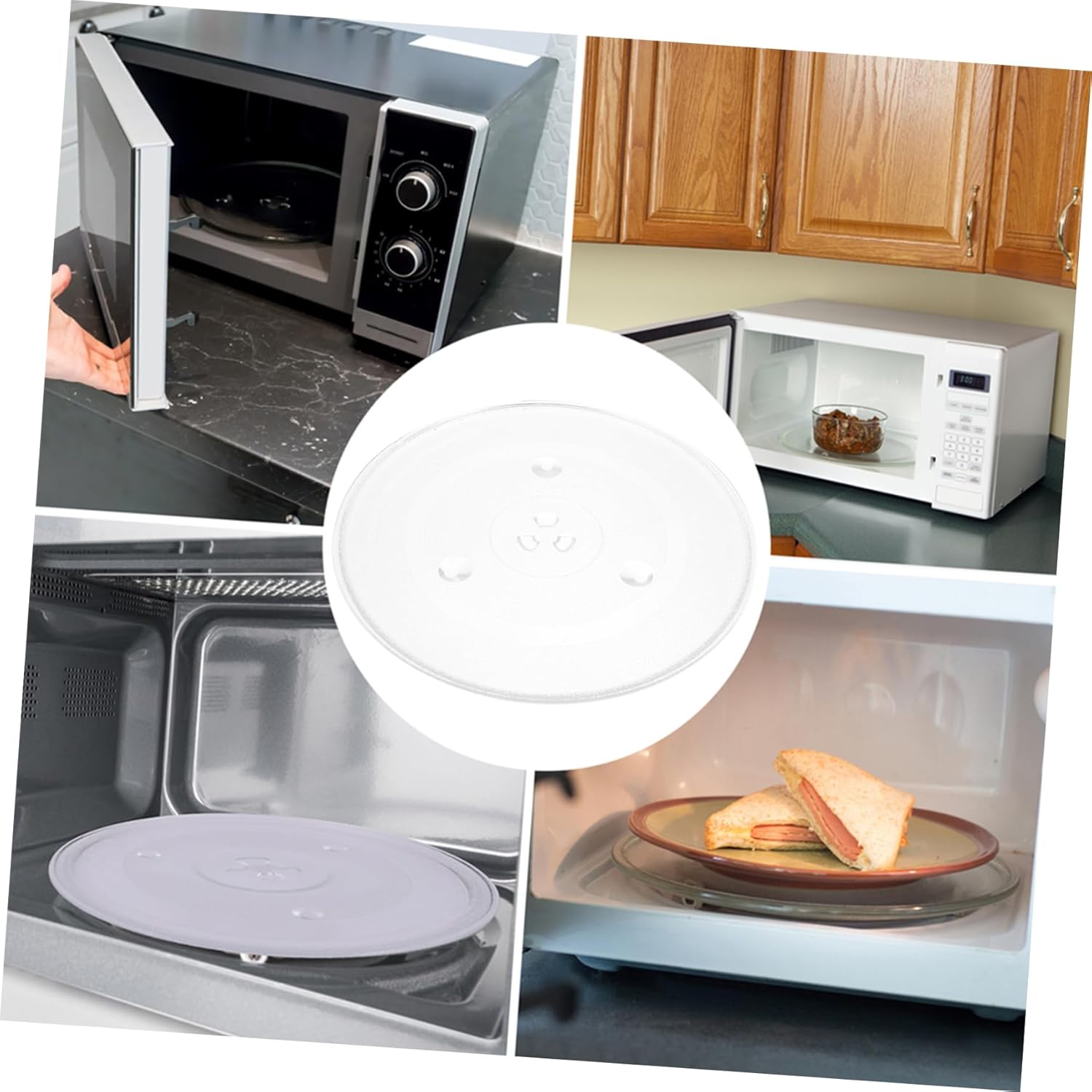SOLUSTRE Microwave Glass Turntable Plate and - Replacement Tray for Microwaves Easy to Clean and Install Kitchen Accessory for Oven Cooking