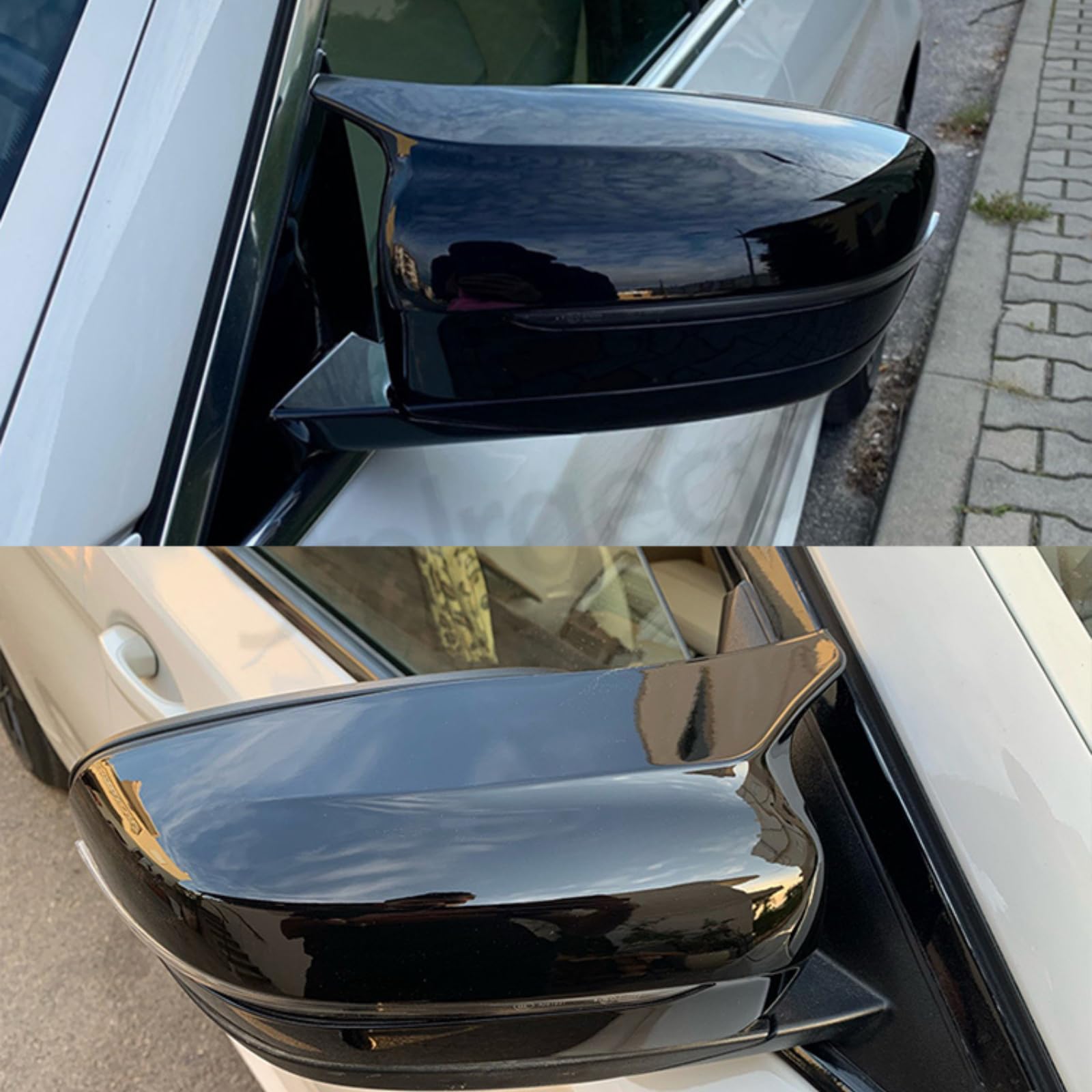 M Sport Spiegelkappen Kompatibel mit BMW 3er, 5er, 6er, 7er Passend für G30 G31 G38 G20 G21 G28 G32 G11 G12 G14 G15 Aussen Accessories Exterieur Tuning Zubehör - Nur Linkslenker (LHD) Modelle