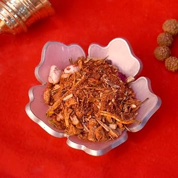SATVIK 200 Gram Havan Samagri for Pooja |Hawan kund, Durga Puja, Home Pooja, Yagya,Diwali Hawan/Havan Yagya Shanti Hindu Pujan Rituals Home Mandir Religious Spiritual Prayers Pooja (200 Grams)