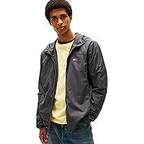 Tommy Jeans Tjm Fleece Chicago Jacket Ext Dm0Dm22291 Giacca a Vento, Grey (Washed Black), S Adulto