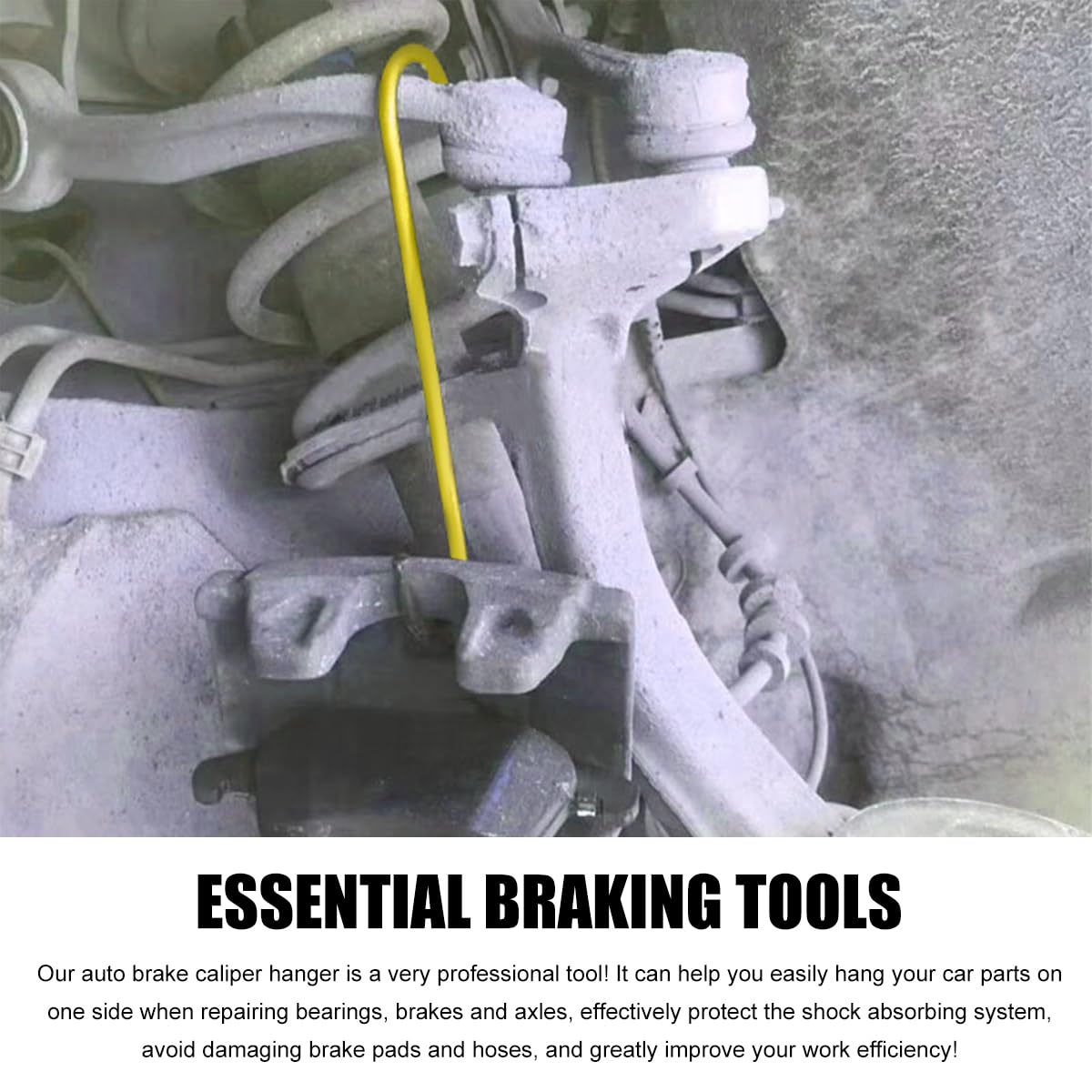 2 PCS Car Brake Caliper Hangers S Shape Auto Brake Caliper Hook with Rubber Tipped Brake Caliper Tool — view 5