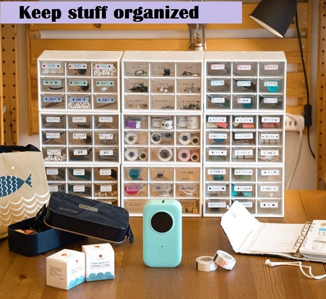 D30 Label Makers- Phomemo Portable Small Machine Bluetooth LabelerMini Thermal Bluetooth Label Maker Easy to Use for Home, Kitchen, Organizer and Small Business Supplies (USB Rechargeable)-Turquoise : Office Products