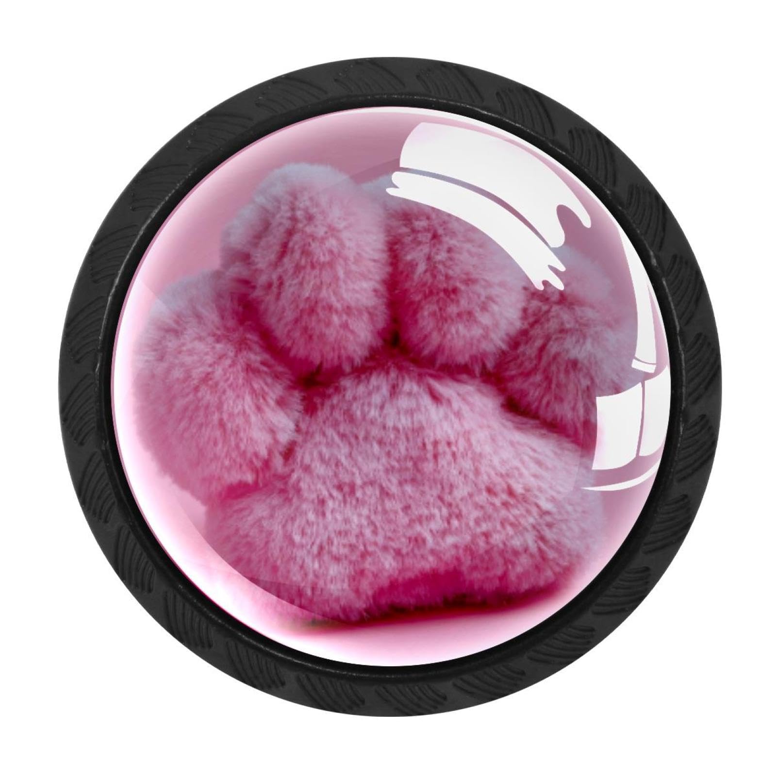 CHENZZZZ 4 Pack Black Pink Paw Cabinet Pulls Kitchen Cabinet Handles Ideal for Cabinet,Drawer,Cupboard and Wardrobe